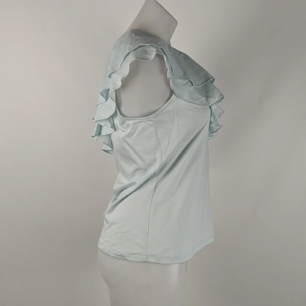 Witchery Women's Top Size XL One Shoulder Ruffle Blue Daze NEW RRP $59.95 - Picture 5 of 9